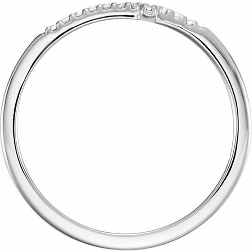 14K White .08 CTW Diamond Sideways Cross Ring Crossroads Collective