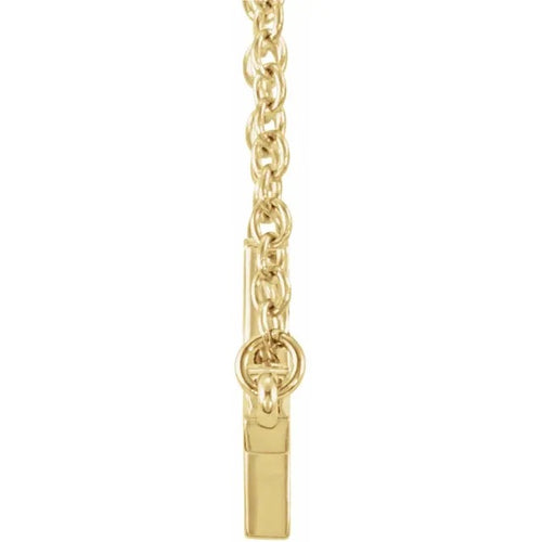 14K Yellow 28x16.2 mm Sideways Cross 16-18" Necklace Crossroads Collective