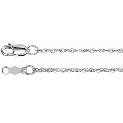 Rhodium-Plated Sterling Silver 1.25 mm Rope 16" Chain Crossroads Collective