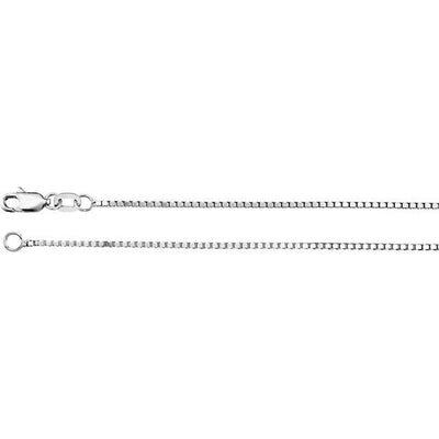 Rhodium-Plated Sterling Silver 1 mm Box 20" Chain Crossroads Collective