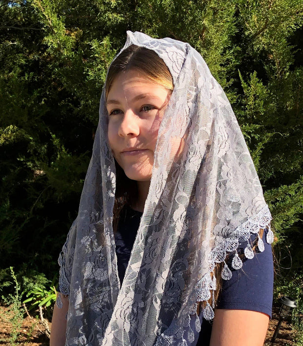 St. Clare of Assisi Veil  -GRAY  (60" x 20")