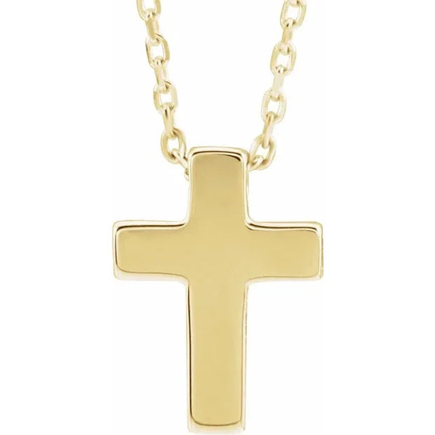 14K Yellow Petite Cross 16-18" Necklace Crossroads Collective
