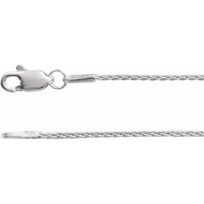 Rhodium-Plated Sterling Silver 1 mm Wheat 16" Chain With Lobster Clasp Crossroads Collective