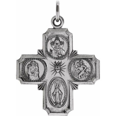 Sterling Silver 25x24 mm Four-Way Cross Medal No Type Crossroads Collective