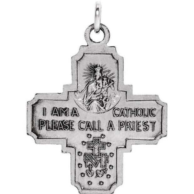 Sterling Silver 18x18 mm Four-Way Cross Medal Crossroads Collective