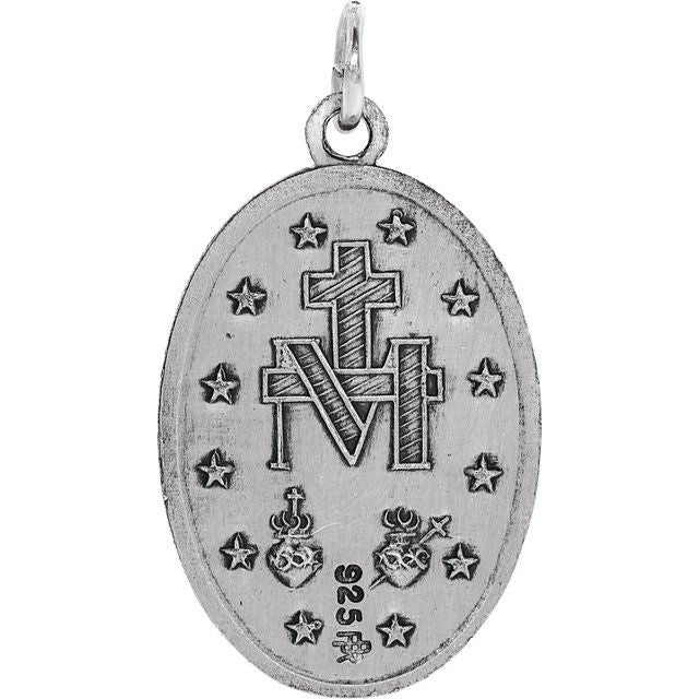 Sterling Silver 19x14 mm Oval Miraculous Medal Crossroads Collective