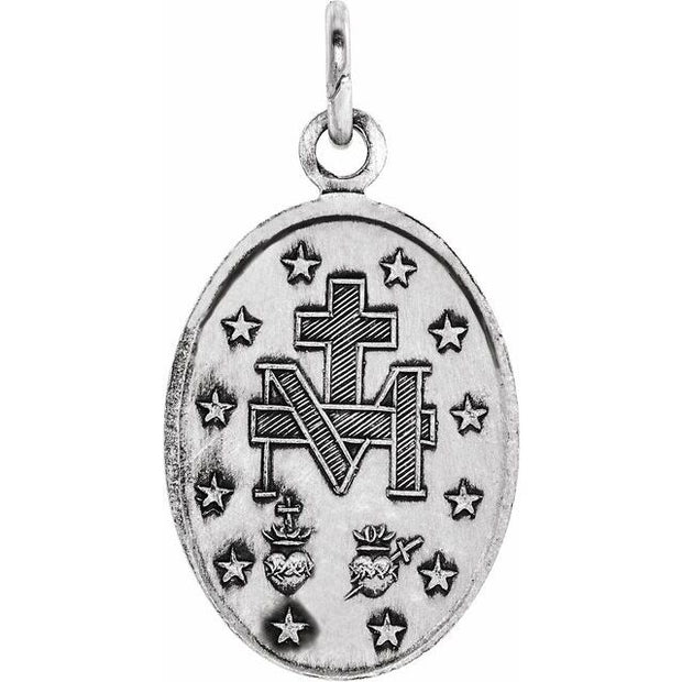 Sterling Silver 28.5x17.5 mm Oval Miraculous Medal Only Crossroads Collective