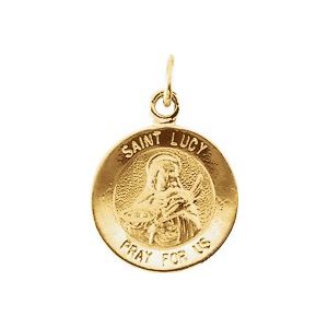 ST LUCY medal 14Kt yellow 14.5mm No Type Crossroads Collective