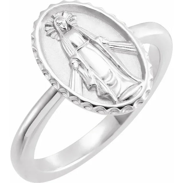 Sterling Silver Miraculous Medal Ring Crossroads Collective