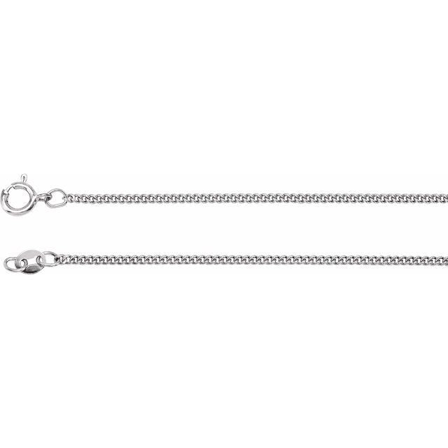 Sterling Silver 1.6 mm Solid Curb Link Flat Chain 18" Chain Crossroads Collective