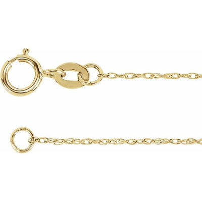 14k Yellow Gold Filled 1 mm Solid Rope 18" Chain Crossroads Collective