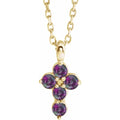 14K Yellow Alexandrite Cross 16-18" Necklace Crossroads Collective