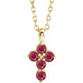 14K Yellow Ruby Cross 16-18" Necklace Crossroads Collective