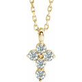 14K Yellow 1/6 CTW Diamond Cross 16-18" Necklace Crossroads Collective