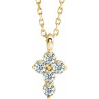 14K Yellow 1/6 CTW Diamond Cross 16-18" Necklace Crossroads Collective