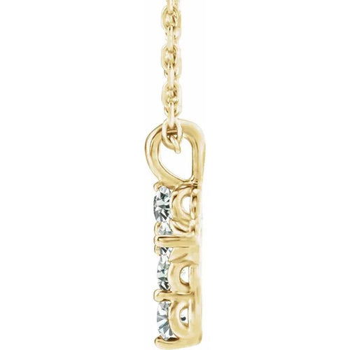 14K Yellow 1/6 CTW Diamond Cross 16-18" Necklace Crossroads Collective