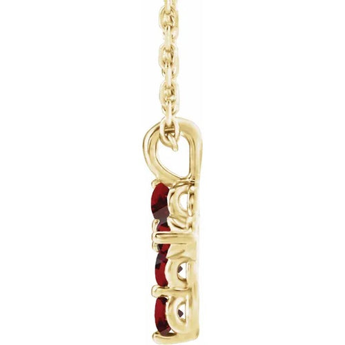 14K Yellow Mozambique Garnet Cross 16-18" Necklace Crossroads Collective