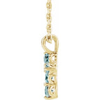 14K Yellow Aquamarine Cross 16-18" Necklace Crossroads Collective