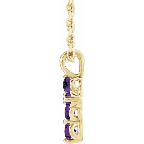 14K Yellow Amethyst Cross 16-18" Necklace Crossroads Collective
