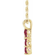 14K Yellow Ruby Cross 16-18" Necklace Crossroads Collective