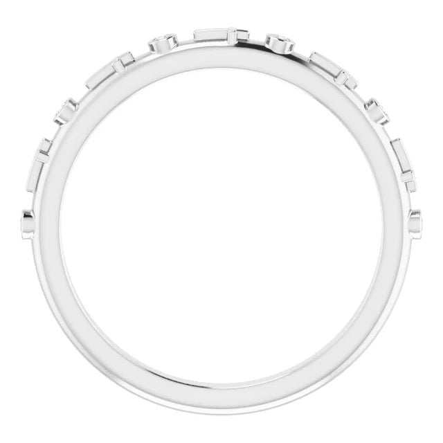 14K White .03 CTW Diamond Cross Ring Crossroads Collective