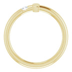 14K Yellow .05 CTW Diamond Sideways Cross Ring Crossroads Collective