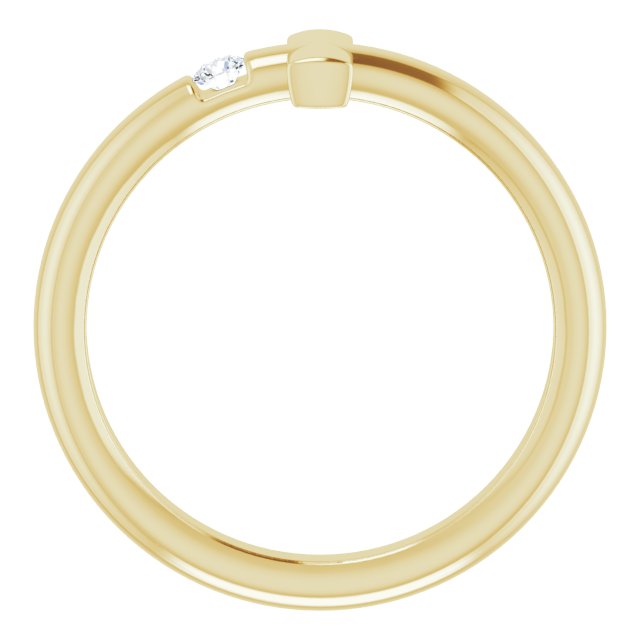 14K Yellow .05 CTW Diamond Sideways Cross Ring Crossroads Collective