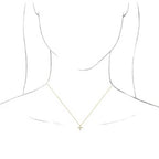 14K Yellow 1/6 CTW Diamond Marquise Cross 18" Necklace Crossroads Collective