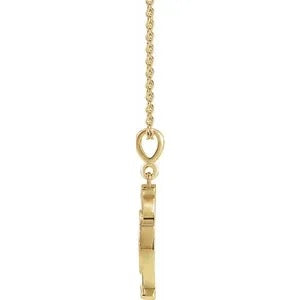 14K Yellow Virgin Mary Cross 16-18" Necklace Crossroads Collective