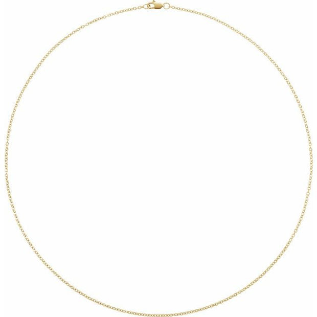 14KYGF, 20 Inch Solid Cable Chain with Lobster Clasp, 14K Crossroads Collective