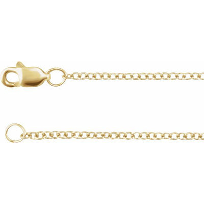 14KYGF, 20 Inch Solid Cable Chain with Lobster Clasp, 14K Crossroads Collective