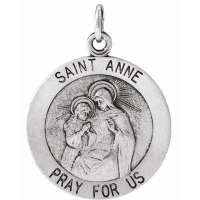 St. Anne Medal Sterling Silver 18 mm Pendant Jewelry Crossroads Collective