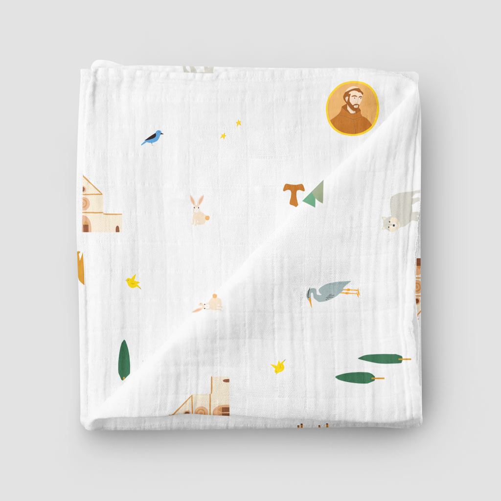 Catholic Muslin Swaddle Baby Blanket