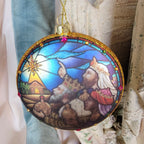 Religious Medallion Glass Ornament, 3 Asst.