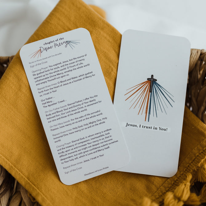 Divine Mercy Chaplet Prayer Card