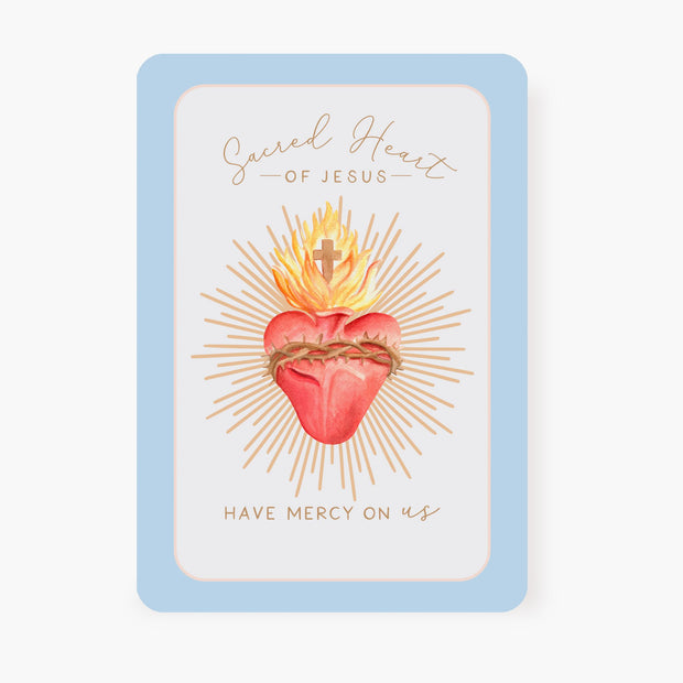 Efficacious Novena to the Sacred Heart Prayer Card | Blue Cards Crossroads Collective