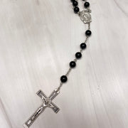 8mm Genuine Onyx Stone Rosary Rosary Crossroads Collective