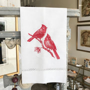 Red Cardinal on White Tea Towel Home & Decor Crossroads Collective