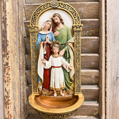 7.75" Holy Family Water Font Renaissance Collection Crossroads Collective