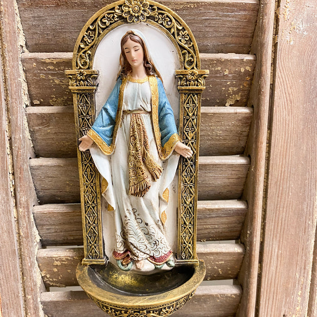 7.25" Our Lady of Grace Water Font; Renaissance Collection Crossroads Collective