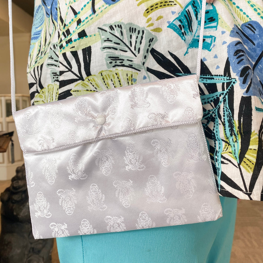 White Satin Purse Crossroads Collective