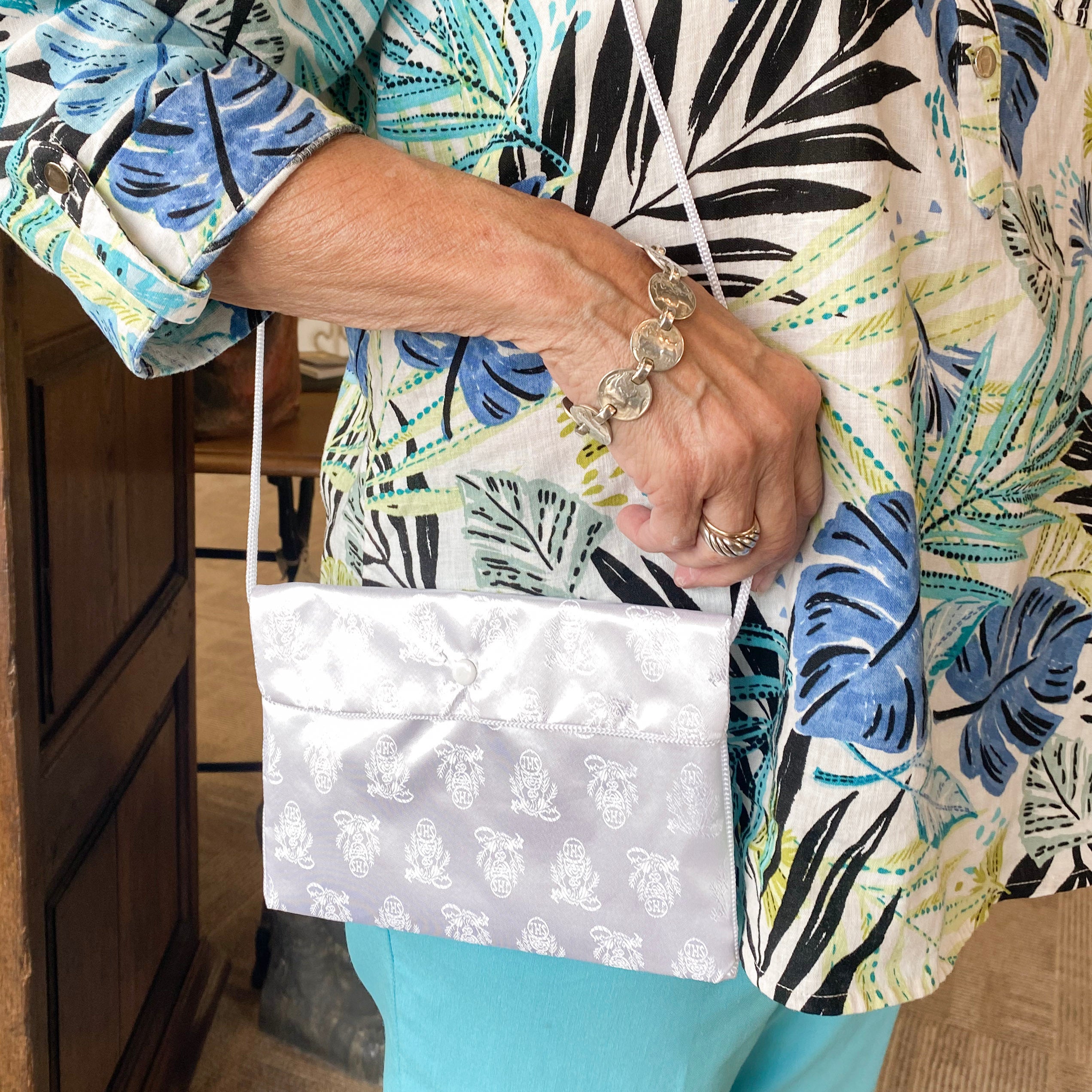 White Satin Purse Crossroads Collective