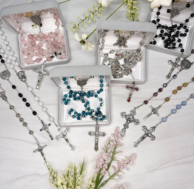 Imitation Mother of Pearl Rosary Rosary Crossroads Collective