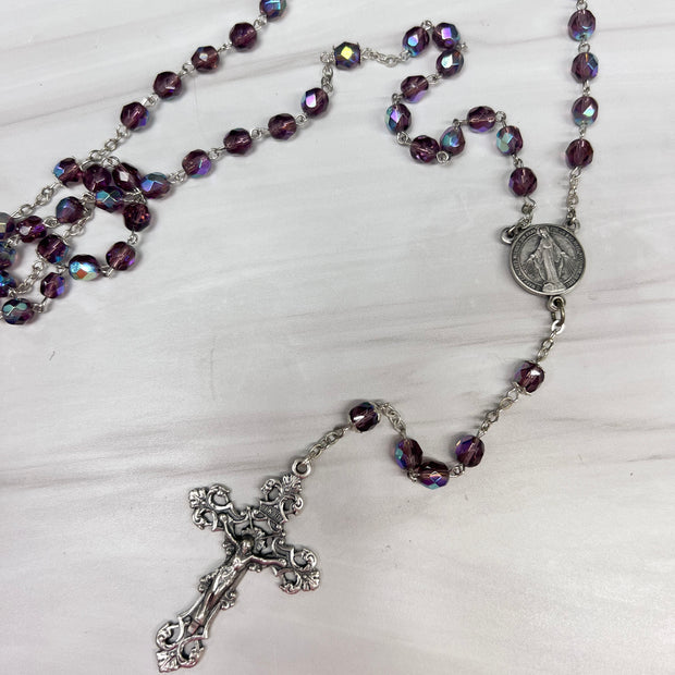 Amethyst Mystery Center Rosary Rosary Crossroads Collective