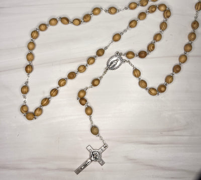 Rosary Wooden Beads Our Lady of Miracle Crossroads Collective