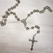 6mm Silver Rosebud Rosary Rosary Crossroads Collective