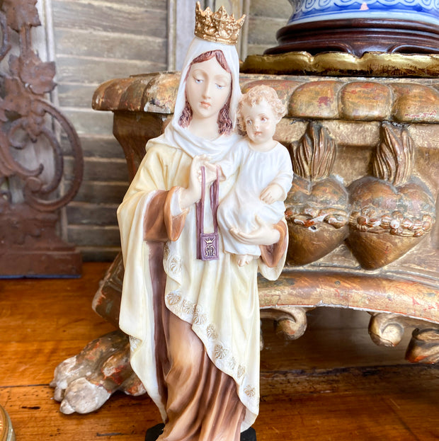 Our Lady of Mt. Carmel Hand-Painted 10" Sculptures & Statues Crossroads Collective