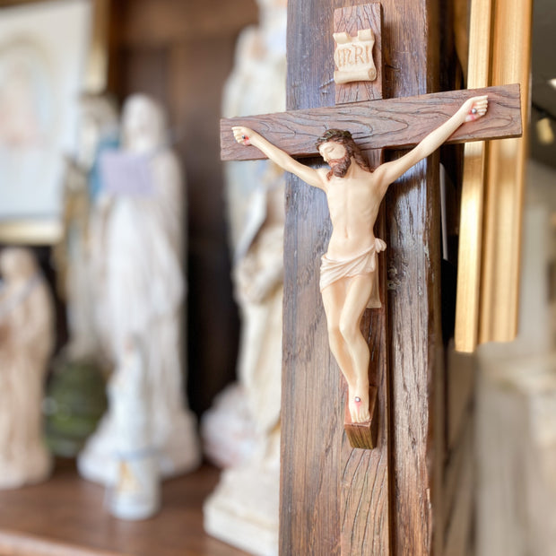 Hand-painted Crucifix 10in. Home & Decor Crossroads Collective