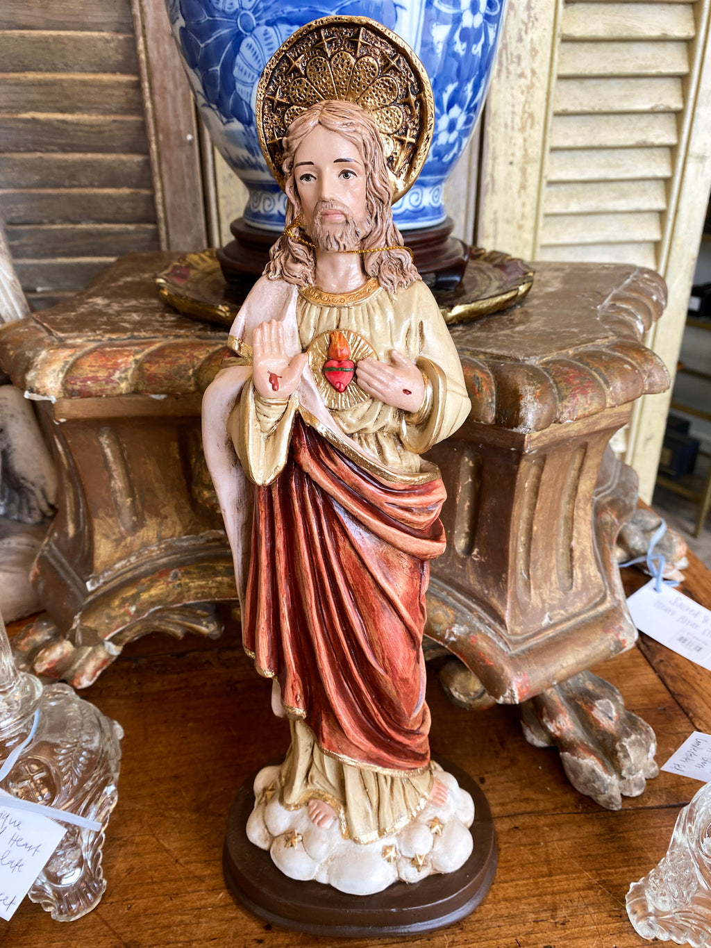 Sacred Heart of Jesus 13" Statue Sculptures & Statues Crossroads Collective