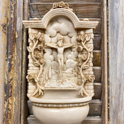Alabaster Crucifixion Font Holy Water Font Crossroads Collective